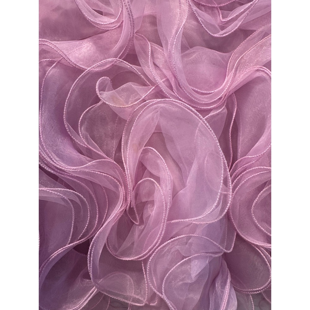 Jovani Lavender Beaded 3D Floral Ruffle Cocktail Prom Mini Dress Strapless  6 - Picture 4 of 7